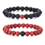 Bracelet œil de tigre pour hommes, ensemble de bracelets de perles en pierre naturelle de 8MM, bracelets extensibles en pierre de lave, réglables, en perles de cristal noir, cadeaux pour hommes