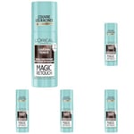 L'Oréal Paris Spray Instantané Correcteur de Racines & Cheveux Blancs, Magic Retouch, Châtain Foncé, 75 ml (Lot de 5)
