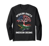 Half African Half American USA Flag South Africa Long Sleeve T-Shirt