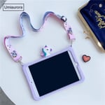 (MatePad 11 2021 2023 Purple Unicorn)Cartoon Kids -tablettikotelot Huawei Mediapad M5 Lite 8.0 T5 10 Matepad 11 10.8 10.4 T10 9.7 T10S 10.1 jalustalle Silicon Coverille