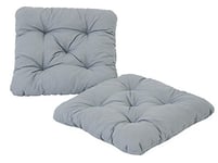 Ambientehome Lot de 2 Galettes de Chaise EVJE Gris Clair 50 x 50 x 8 cm 90029