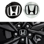 4-Pack - Honda Centrumkåpor / Hjulnav Emblem - Bil 58mm - Svart