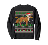 Ugly Sweater Xmas Lights Santa Hat Coyote Christmas Sweatshirt