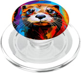 Otter Pop Art Colorful Drawing Painting PopSockets PopGrip for MagSafe