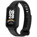 Silikonarmband till Redmi Band 3 / Xiaomi Smart Band 9 Active - Svart