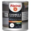 Peinture spécial cuisine salle de bains pièces humides blanc satin 0.5L ALPINA