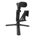 Smartphone Tripod with Microphone, Mini Deskstop Phone/for DJI OSMO Pocket Stabilizer Camera Bracket Tripod with 3.5MM Audio Adapter, Outdoor Video Tripod Stand with Cell Phone Mount Holder