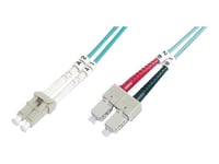 DIGITUS Professional - Cordon de raccordement - SC multi-mode (M) pour LC multi-mode (M) - 2 m - fibre optique - duplex - 50 / 125 microns - OM4 - sans halogène - RAL 4003