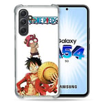Coque Renforcée en Verre Trempé pour Samsung Galaxy A54 5G Manga One Piece Chopper