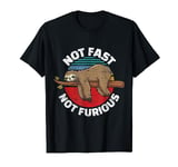 Funny Sloth Design Not Fast Not Furious Retro Vintage T-Shirt