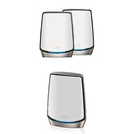 NETGEAR Orbi WiFi 6 Mesh (RBK864S) | Système Mesh WiFi 6Tri Band | Couvre 1250 m² et 100 appareils | Routeur wifi 6 jusqu'à 6Gbps (AX6000) | Compatible Toutes Box | Idéal Murs épais | Armor Inclus 1an