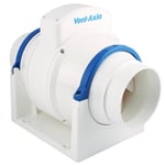 Vent-Axia ACM100T 4" / 100mm Inline Mixed Flow Fan With Timer White - 17104020