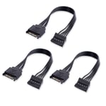 3-Pack 15 Pin Sata D'Alimentation D'Extension Câble,Mâle Vers Femelle Cable,Pour Hdd,Ssd,Lecteurs Optiques,Graveur Dvd,Cartes Pci Et Disques Durs 23Cm