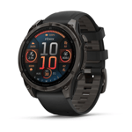 Garmin Fenix 8 47mm Amoled Sapphire Karbongrå DLC-titan med sort/steingrå silikonrem 010-02904-21 2024