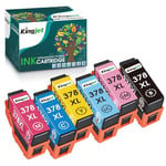 KINGJET 378XL Ink Cartridges Remanufactured for Epson 378 378XL Ink Cartridges Multipack for Expression Photo XP-8700 XP-8600 XP-8500 XP-8505 XP-8605 XP-8000 XP-8005 (Black Cyan Magenta Yellow)