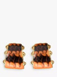 Eclectica Pre-Loved 18ct Gold Plated Swirl Enamel Geometric Clip-On Stud Earrings, Dated Circa 1980s