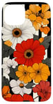 Coque pour iPhone 15 Plus Blanc Pop Art Rayé Sauvage Automne Automne Fleurs Floral