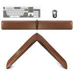 MAIDERN Repose-poignet double allongé pour clavier - En mousse à mémoire de forme - Pour bureau, jeux, ordinateur, ordinateur portable et Mac (cuir synthétique marron)