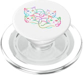 Chaton rétro arc-en-ciel famille chat chaton années 80 et 90 PopSockets PopGrip pour MagSafe