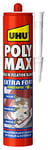 UHU Polymax extra fort- Mastic/colle de fixation MSP pour coller, assembler et jointer, toutes surfaces, séchage rapide, sans solvants, blanc, cartouche 425 g