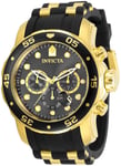 Invicta 30764 Pro Diver Svart/Gulguldtonat stål Ø48 mm