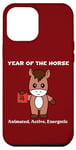 Coque pour iPhone 13 Pro Max Année du cheval mignon kawaii chinois zodiaque chinois nouvel an