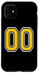 Coque pour iPhone 11 Numéro 0 en jaune, blanc, noir