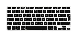 System-S Silicone Keyboard Cover QWERTZ German Keyboard Cover Protector for MacBook Pro 13 Inch 15 Inch 17 Inch iMac MacBook Air 13 Inch in Black