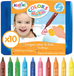 Colors Bath - 10 Crayons Bain - Feutres De Bain Effaçables - Pour Dessiner & Écr