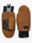 UGG Fluff Mitten With Logo - Dame - Brun - L/XL