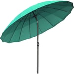 Outsunny - Parasol inclinable rond avec manivelle métal fibre de verre ø 2,55 m polyester haute densité vert