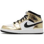 Baskets Nike  Air  1 Mid Metallic Gold Black White