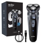 SEJOY Cordless Men's Electric Shaver Rotary Razor Beard Pop-up Sideburn Trimmer