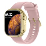 SMARTY2.0 - Smartwatch SW071D - Assistant vocal, appels Bluetooth, podomètre, 31 modes sportifs, écran de 1,75" - Bracelet en silicone - Dimensions 44,45 x 39,3 x 11,4 mm, Couleur Rose