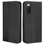 CXTcase Coque pour Sony Xperia 10 V, Housse en Cuir PU Pochette Portefeuille Magnétique Etui de Protection, Flip Case pour Sony Xperia 10 V, Noir