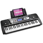 RockJam Clavier de piano 54 touches avec alimentation, support de partition, autocollants pour notes de piano et leçons Simply Piano