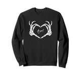 Boo! Funny Skeleton Hands Heart Halloween Costume Sweatshirt