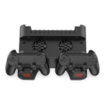 Support Vertical De Refroidissement Pour Console Playstation 4 Slim/Pro, Station De Recharge Avec Double Chargeur Pour Manettes