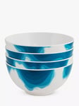 Rick Stein Coves of Cornwall Melamine Cereal Bowls, Set of 4, 16cm, Blue/White