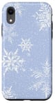 iPhone XR Pastel Purple Blue Snowflake Cute Winter Holiday Case