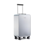 TUPLUS Valise Aluminium à roulettes-Valise Moyenne Rigide avec Serrure TSA,Série Instantanée,58.5×34.5×20.8cm/33L,Argenté