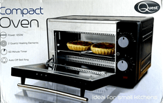 Quest 9 Litre 650W Mini Oven and Grill - Black