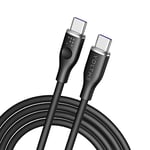 VOLTME USB C to USB C Cable, 100W USB C Charger Cable (6ft/1.8m), Type C Charging Cable Fast Charge for iPad Mini 6, iPad Pro 2020, iPad Air 4, MacBook Pro 2020, Galaxy S21, Switch, Pixel, LG, Black