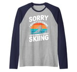 Skiing Lover Humor Design Skier Funny Ski Raglan Baseball Tee