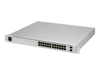 Ubiquiti Unifi Switch Usw-Pro-24-Poe - Switch - Styrt - 24 X 10/100/1000 (16 Poe+, 8 Poe++) + 2 X 10 Gigabit Sfp+ (Opplenke) - Stasjonær, Rackmonterbar - Poe++ (400 W)