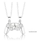 Magnetisk Game Controller Handkontroll Halsband Par Present - Si Silver