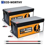 100AH 200AH 300AH 12V /24V Deep Cycle Lithium Battery LiFePO4 System BMS Home RV