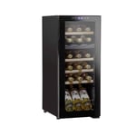 Wine Cooler 18 Bottle Dual Zone Fridge, Touch Screen, LED - Black