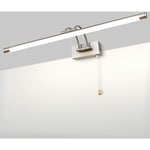 Ineasicer - led 12W IP44 Miroir Applique Murale Éclairage De Salle De Bain Nickel Intérieur Éclairage Avec Interrupteur, 60CM 3000K Appliques Pour