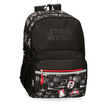 Star Wars Space Mission Sac à Dos Scolaire Double Compartiment Noir 32 x 45 x 15 cm Polyester 21,6 l